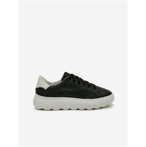 Black Women's Leather Sneakers on the Geox Platform - Women