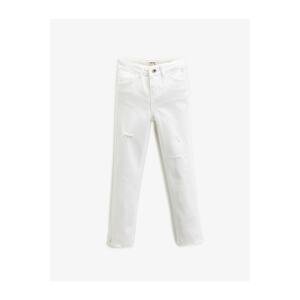 Koton Basic Jeans Trousers 5-Pocket Slim Fit Worn.