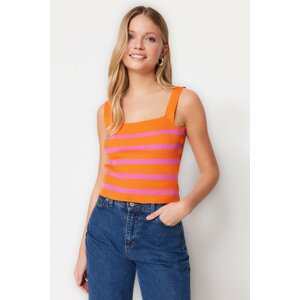 Trendyol Orange Striped Knitwear Blouse