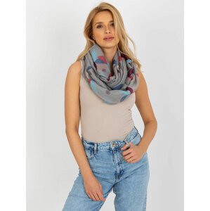 Women's tunnel scarf with print - gray