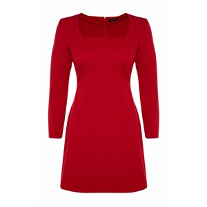 Trendyol Curve Plus Size Dress - Red - Skater