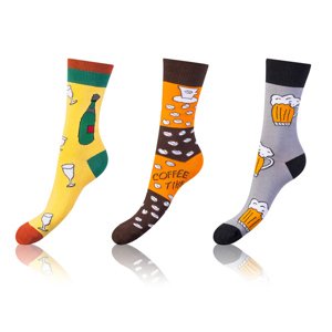 Bellinda 
CRAZY SOCKS 3x - Funny crazy socks 3 pairs - orange - yellow - gray