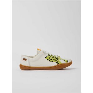 Cream Boys Leather Patterned Sneakers Camper - Boys
