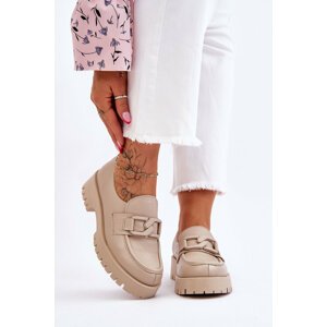 Fashionable leather moccasins Beige Rayhan