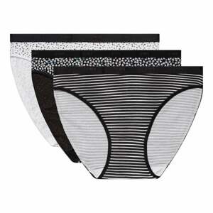 DIM LES POCKETS COTTON SLIP 3x - Women's cotton panties 3 pcs - black - white