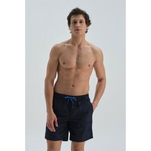 Dagi Navy Blue Micro Medium Sails Patterned Shorts