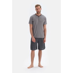 Dagi Gray t-shirt, pants and shorts triple modal groom set pajamas.