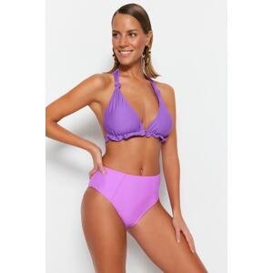 Trendyol Purple High Waist Regular Leg Bikini Bottom