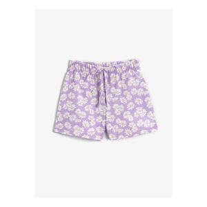 Koton 2skg40010aw Normal Waist Patterned Yellow Girls' Shorts