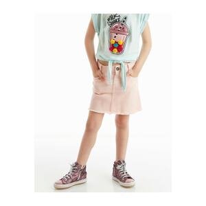 Denokids Pink Denim Girls' Mini Skirt