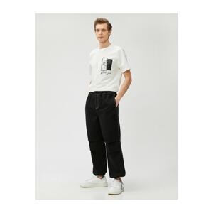 Koton Parachute Jeans Pants with Elastic Waist Pocket Detailed Cotton.