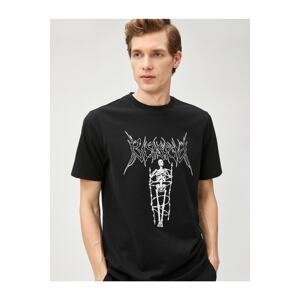 Koton Skull Print T-Shirt, Crew Neck Short Sleeved