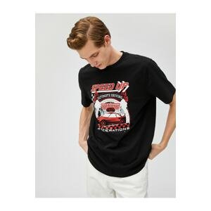 Koton Printed T-Shirt Racing Themed Crew Neck Short Sleeve Cotton