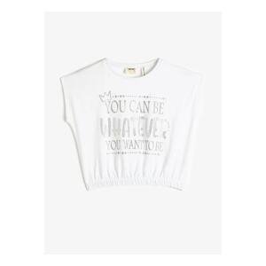 Koton Printed White Girls' T-Shirt 3skg10063ak