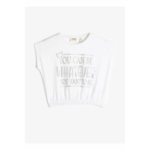Koton Printed White Girls T-shirt 3skg10063ak