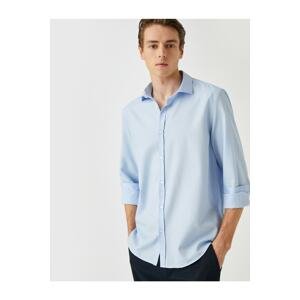 Koton Basic Shirt Classic Cuff Collar Long Sleeves Slim Fit Non Iron