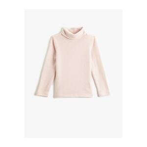 Koton Basic Turtleneck T-Shirt with a Soft Texture, Long Sleeves.