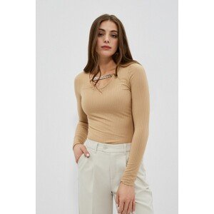 Ribbed knitted blouse with chain
