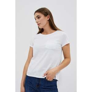 Cotton T-shirt with Moodo pocket - white