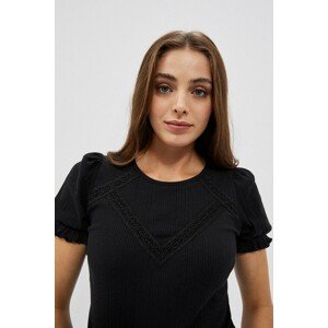 Blouse with pleated sleeves Moodo - black