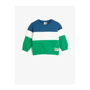 Koton Color Block Sweatshirt Long Sleeve Crew Neck Cotton