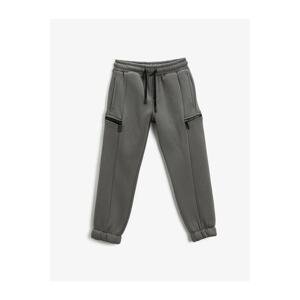 Koton Basic Jogger Sweatpants Zippered Pocket Detailed Tie Waist.