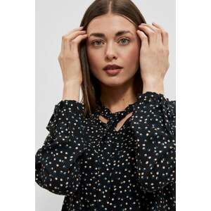 Blouse with print and knotted neckline