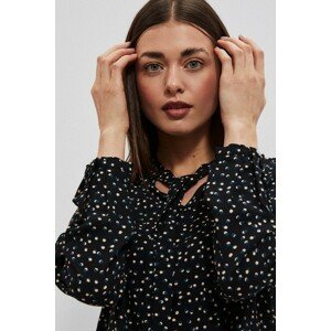 Blouse with print and knotted neckline