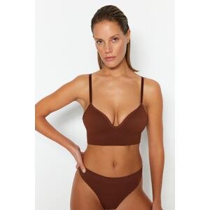 Trendyol Brown Seamless/Seamless Covered Knitted Bra