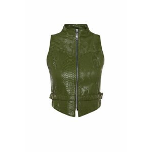 Trendyol Limited Edition Khaki Woven Lined Crocodile Patterned Vest