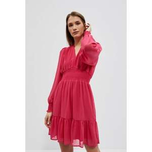 Dress with ruffle and puffed sleeves