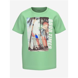 Green boys' T-shirt with print name it Oto - Boys
