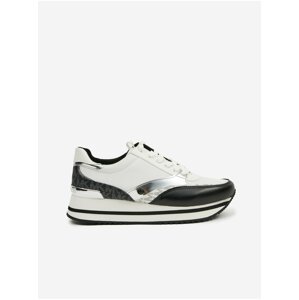 Black and White Women's Platform Sneakers Michael Kors Mariah Train - Women