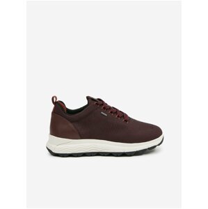 Burgundy Women's Sneakers with Leather Details Geox Spherica - Women