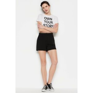 Trendyol Black Pocket Detailed High Waist Knitted Shorts