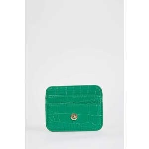 DEFACTO Women's Faux Leather Croco Card Holder
