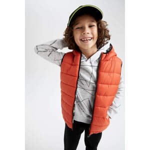 DEFACTO Boys Double-Sided Hooded Inflatable Vest