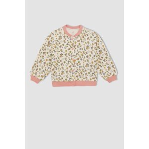 DEFACTO Girl Long Sleeve Floral Print Bomber Jacket