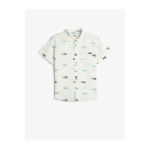 Koton Short Sleeve Cotton Printed Shirt with Pocket Detail.