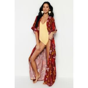 Trendyol Ethnic Patterned Belted Maxi Woven Kimono & Kaftan