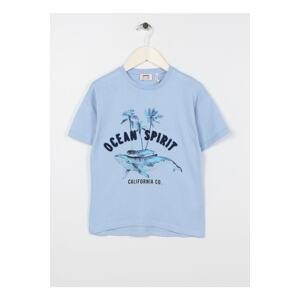 Koton Blue Printed Boys' T-Shirt 3skb10148tk