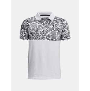 Under Armour T-Shirt UA Perf Palm Sketch Polo-WHT - Boys