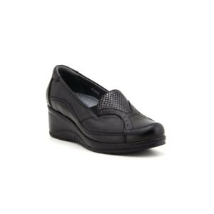 Forelli 57603 Women's Black Bone Protrusion Special Leather Shoes.