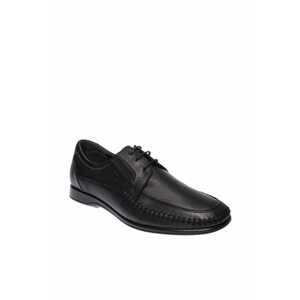 Forelli Men's Black Leather Comfort Shoes 10602