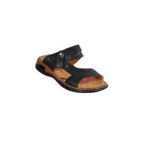 Forelli 40507 Black Men's Genuine Leather Slippers