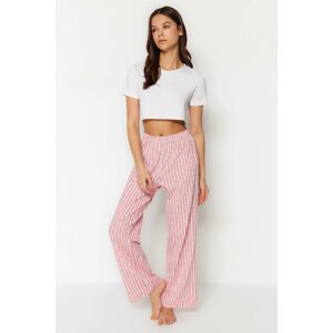 Trendyol Pink Striped Cotton Knitted Pajamas Bottoms