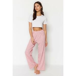 Trendyol Pink Striped Cotton Knitted Pajamas Bottoms