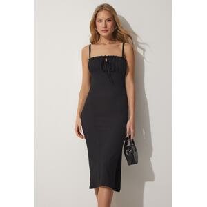 Happiness İstanbul Pleated Collar Summer Knitted Dress
