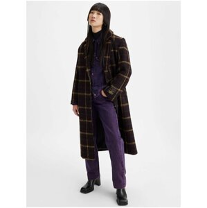 Levi's Dark brown checkered coat with wool Levi's® Off Campus - Ladies