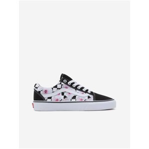 Black & White Women Floral Suede Sneakers VANS Old Skool - Women